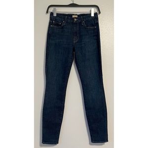 MOTHER High Waisted Looker Jeans Soft Denim Dark Wash Size 27